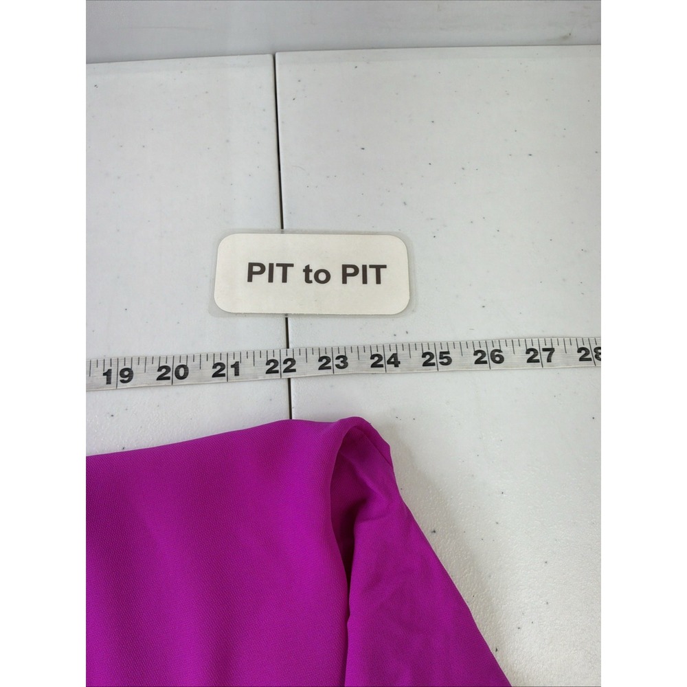 Polo Ralph Lauren Women's Size L 100% Silk Blouse Hot Pink V Neck Office Travel - Picture 4 of 8